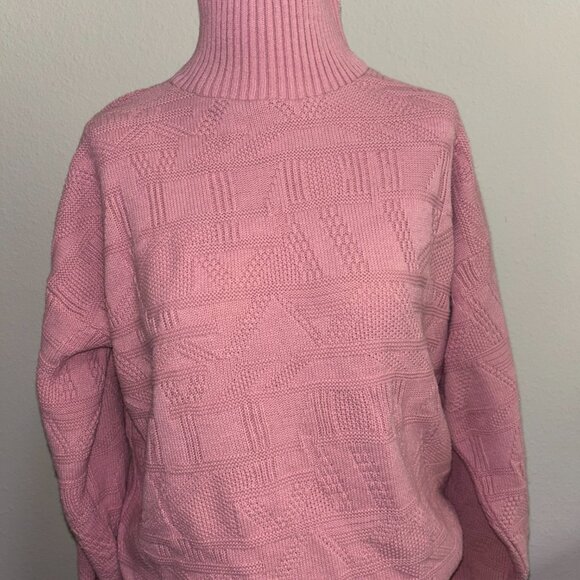 Kenneth Too! Dusty Rose Knitted Turtleneck Sweater – Size Large, 100% Acrylic - Picture 14 of 16